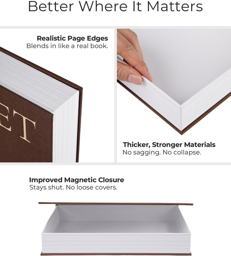 Fveuc Upgraded Decorative Books for Home Decor - Coffee Table Faux Books for Decoration, Linen Fake Book Storage Box for Entryway, Bookshelf, Modern, Boho, Farmhouse & Neutral Aesthetic Decor, Set of 2 - Image 4